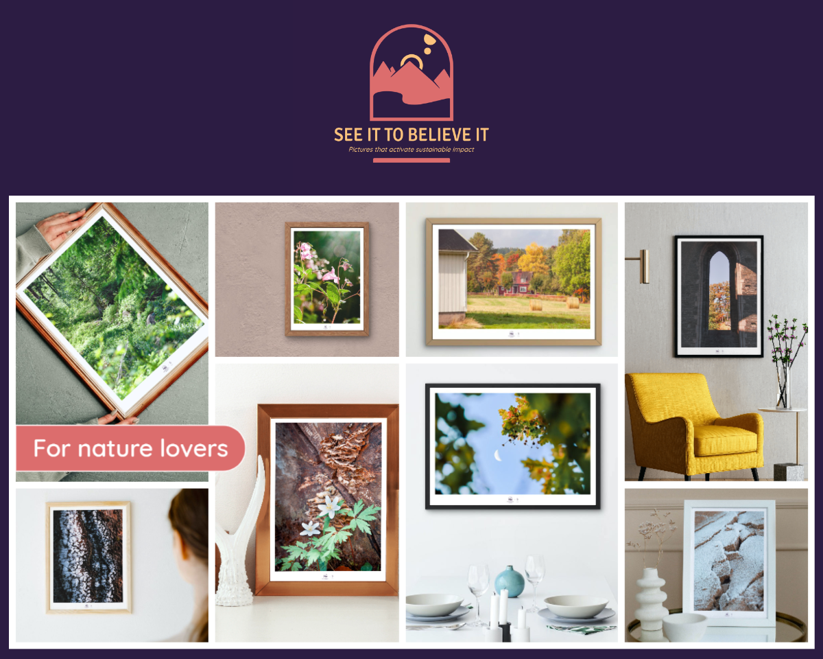 Gift card for eco-friendly wall art ideal for nature lovers.